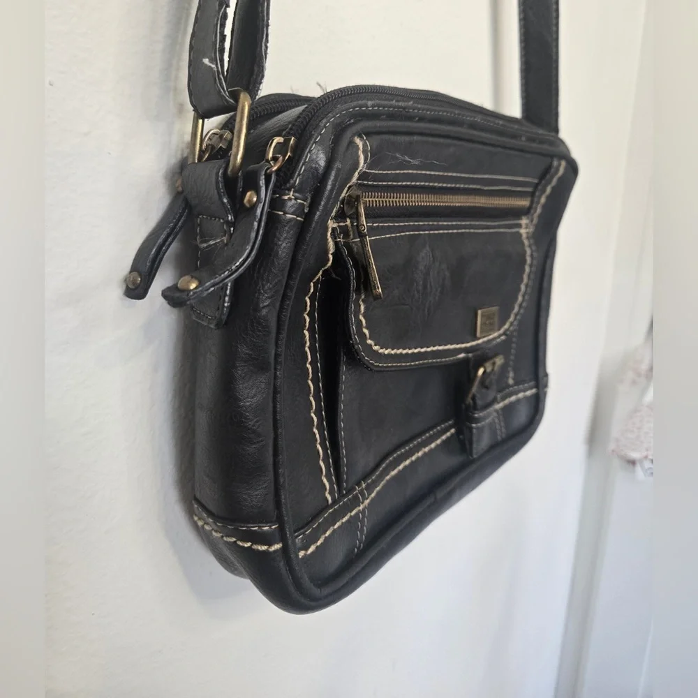 Black Leather Crossbody Bag